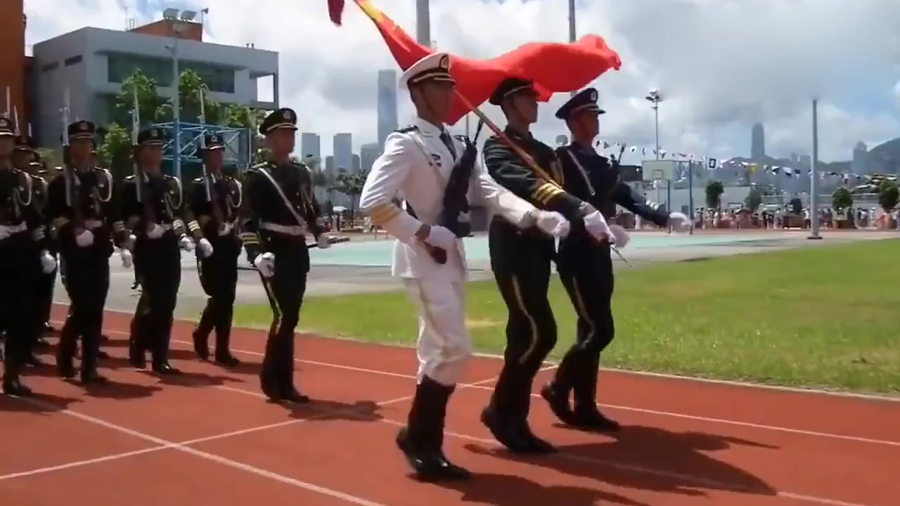 驻港部队三军仪仗队表演视频，展现荣耀与力量，驻港部队三军仪仗队表演，荣耀与力量的展现