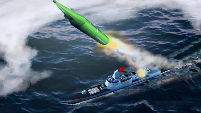 中国海军新篇章,055型驱逐舰发射鹰击-21反舰导弹的震撼瞬间,中国海军新篇章,鹰击-21反舰导弹震撼发射瞬间,055型驱逐舰展示强大实力