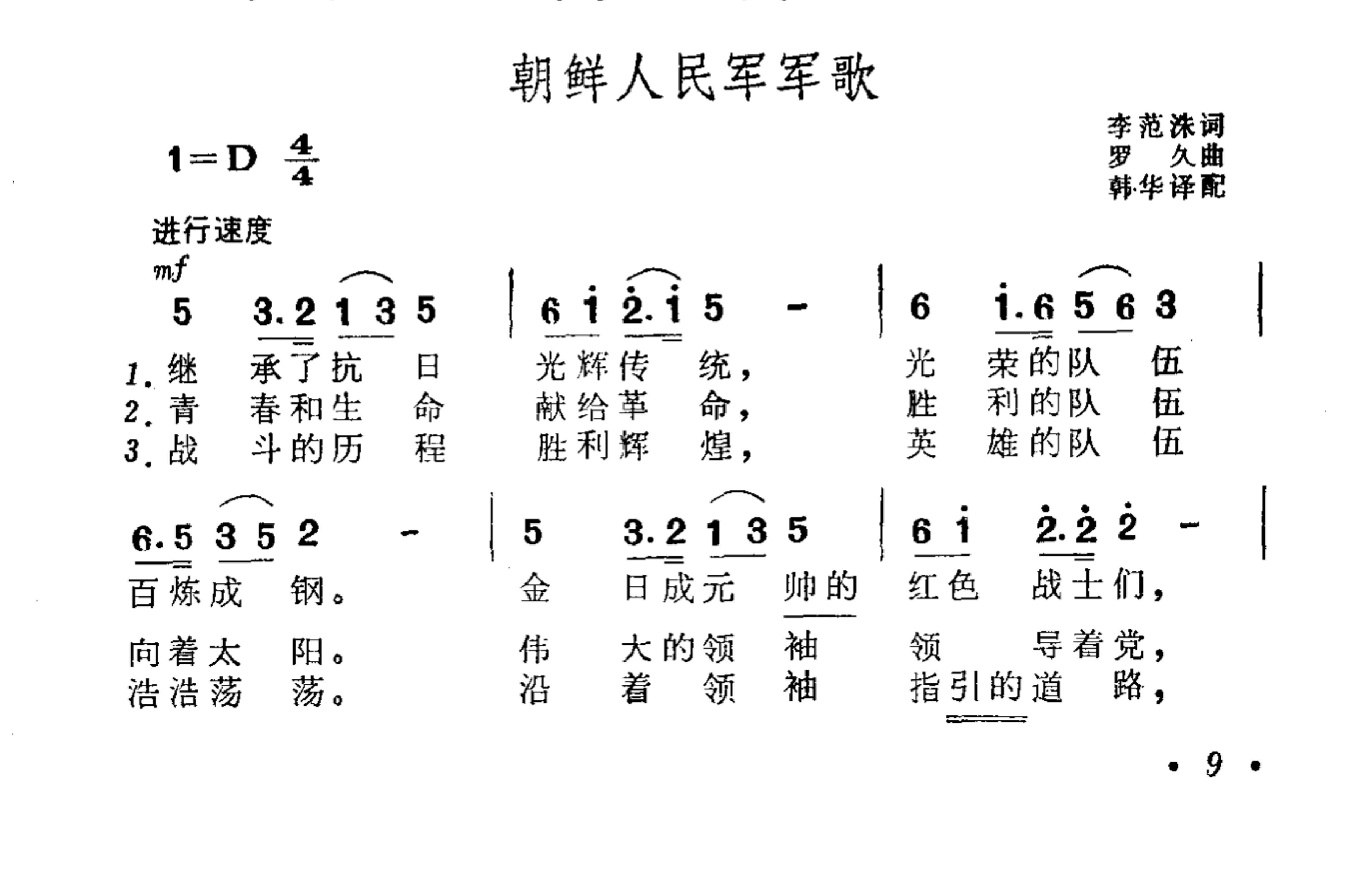 朝鲜人民军军歌歌词,荣耀与力量的赞歌,朝鲜人民军军歌,荣耀与力量的颂歌