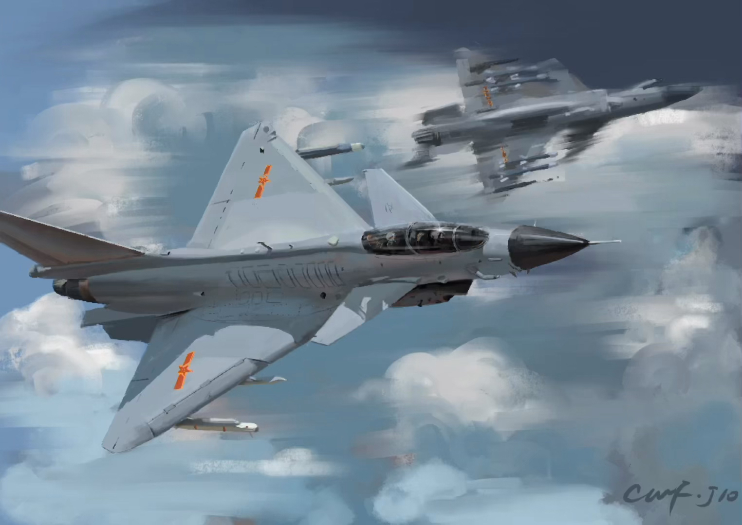 歼-10战斗机画法详解,歼-10战斗机绘画教程,详细步骤与技巧